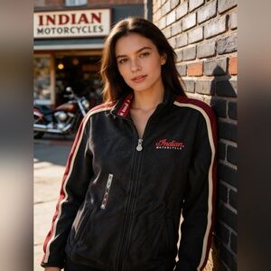 Vintage Y2K Indian Motorcycle Full-Zip Fleece Jacket – NWT